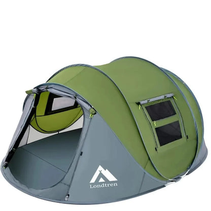 Waterproof 4 Person Tent - Instant Pop Up & 2 Doors